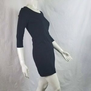 Body Con 3/4 Sleeve Sexy Tight Black Mini LBD
